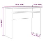 vidaXL Bureau vieux bois 90x50x74 cm bois d'ingénierie