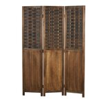 Paravent 3 pans rotin marron