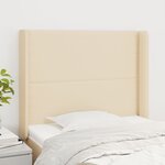 vidaXL Tête de lit avec oreilles Crème 83x16x118/128 cm Tissu