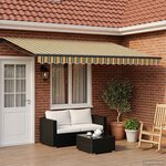 vidaXL Auvent rétractable électrique Vert  Jaune  Anthracite 4 × 3 m