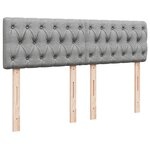 vidaXL Sommier à lattes de lit avec matelas Gris clair 160x200cm Tissu