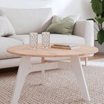 vidaXL Dessus de table Ø80x1 5 cm rond bois massif de hêtre