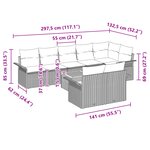 vidaXL Ensemble de canapés de jardin 9 pièces avec coussins Beige Poly Rotin Acacia