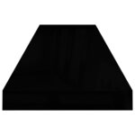 vidaXL Étagère murale flottante 4 Pièces Noir brillant 90x23 5x3 8 cm MDF