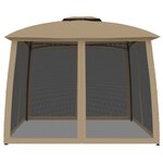 vidaXL Tonnelle avec double toit et parois en filet taupe acier