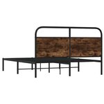 vidaXL Cadre de lit sans matelas 150x200 cm chêne fumé bois ingénierie
