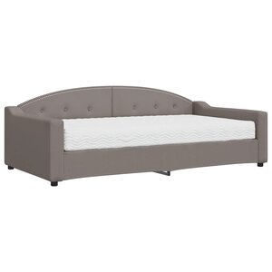 vidaXL Lit de jour avec matelas taupe 100x200 cm tissu