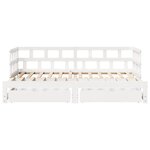 vidaXL Lit de jour avec gigogne et tiroirs sans matelas blanc 80x200cm