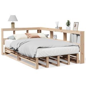 vidaXL Lit bibliothèque sans matelas 120x190 cm bois de pin massif