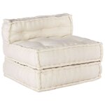 vidaXL Unité de canapé modulaire 4 Pièces Crème Tissu