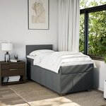 vidaXL Sommier à lattes de lit avec matelas Gris foncé 100x200cm Tissu