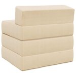 vidaXL Canapé-lit pliable Crème 200 x 70 x 15 cm
