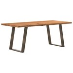 vidaXL Table à manger marron clair bois de chêne massif rectangulaire