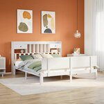 vidaXL Lit bibliothèque sans matelas blanc 180x200 cm bois pin massif