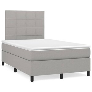vidaXL Sommier à lattes de lit avec matelas Gris clair 120x200cm Tissu