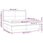 vidaXL Sommier à lattes de lit matelas LED Gris 200x200 cm Similicuir