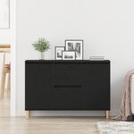 Buffet vidaXL Noir Chêne 101x35x60 cm Bois reconstitué