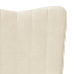 vidaXL Chaise de relaxation avec tabouret Blanc crème Velours