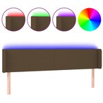 vidaXL Tête de lit à LED Marron foncé 183x16x78/88 cm Tissu