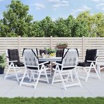 vidaXL Coussins de chaise à dossier bas lot de 6 motif à carreaux noir