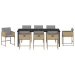 vidaXL Ensemble de salle à manger pour jardin 9 Pièces Beige polyrotin