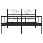vidaXL Cadre de lit métal sans matelas avec pied de lit noir 135x190cm
