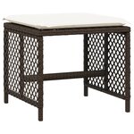 vidaXL Ensemble à manger de jardin et coussins 17 Pièces marron rotin