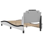vidaXL Cadre de lit sans matelas blanc et noir 90x200 cm similicuir