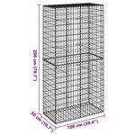 vidaXL Panier gabion avec couvercle 100x50x200 cm fer galvanisé