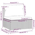 vidaXL Salon de jardin 4 Pièces avec coussins Résine tressée Noir