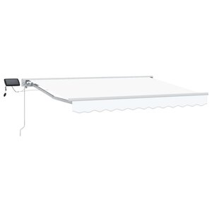 vidaXL Cadre de store manuel avec LEDs Blanc 3 5 x 2 5 m