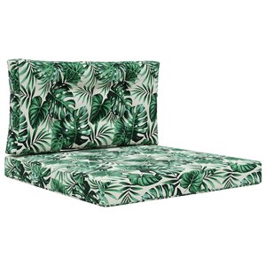 vidaXL Coussin de canapé d'extérieur Polyester Motif feuilles