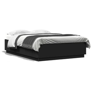 vidaXL Cadre de lit sans matelas noir 150x200 cm