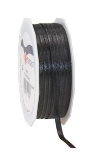 Satin double face 50-m-rouleau 6 mm noir