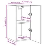 vidaXL Meuble TV Blanc et chêne sonoma 30 5x30x60 cm Bois d’ingénierie