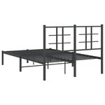 vidaXL Cadre de lit métal sans matelas avec tête de lit noir 120x190cm