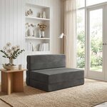 vidaXL Canapé-lit pliable Gris foncé 70 x 80 x 60 cm Tissu