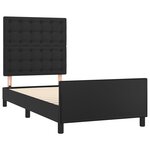 vidaXL Cadre de lit avec tête de lit Noir 90x200 cm Similicuir