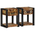 vidaXL Cabinets de chevet 2 Pièces 40x35x50 cm Bois massif récupéré