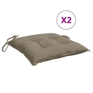 vidaXL Coussins de chaise lot de 2 taupe 40x40x7 cm tissu oxford