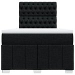 vidaXL Sommier à lattes de lit avec matelas noir 120x190 cm tissu