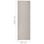 vidaXL Tapis à tissage plat d'extérieur 80x250 cm gris clair