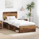 vidaXL Cadre de lit Bois ancien 90 x 190 cm Pin massif