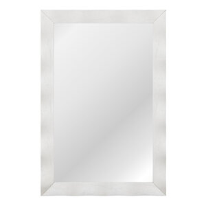 Miroir mural 106 x 71 5 cm grande surface réfléchissante finition rustique en bois de caoutchouc blanc 20_0012859