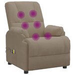 vidaXL Fauteuil de massage taupe similicuir daim