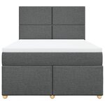 vidaXL Sommier à lattes de lit avec matelas Gris foncé 140x190cm Tissu