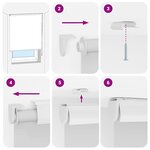 vidaXL Store enrouleur de douche avec cassette largeur du tissu 56 cm