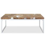 vidaXL Table basse Teck Résine 110x60x40 cm