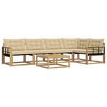 vidaXL Ensemble de canapés d'extérieur 6 pc Blanc et Beige