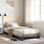 vidaXL Cadre de lit sans matelas gris 90x200 cm bois de pin massif